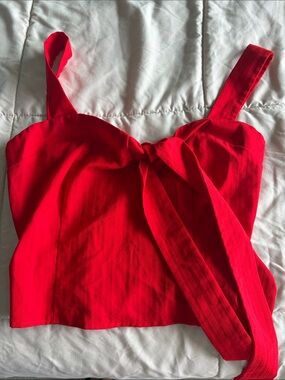 Red Tie-Front Crop Top - Women's Stylish Summer Top